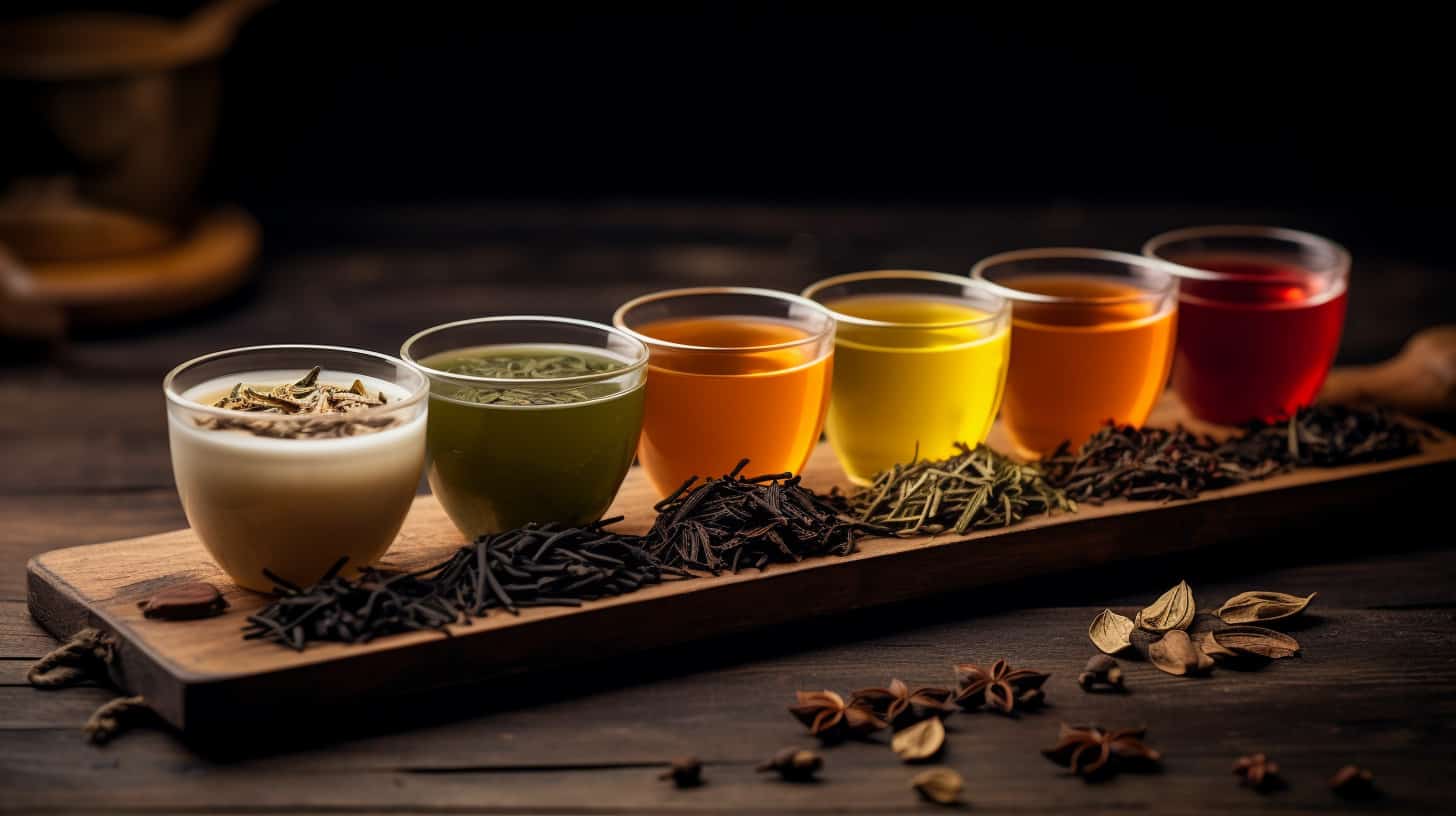 Collection of tea blends Indian Tea tasting